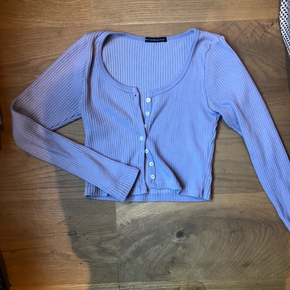 Purple cardigan